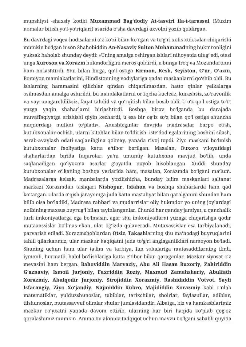 Xorazmshohlar davlatining ijtimoiy va iqtisodiy ahvoli 2