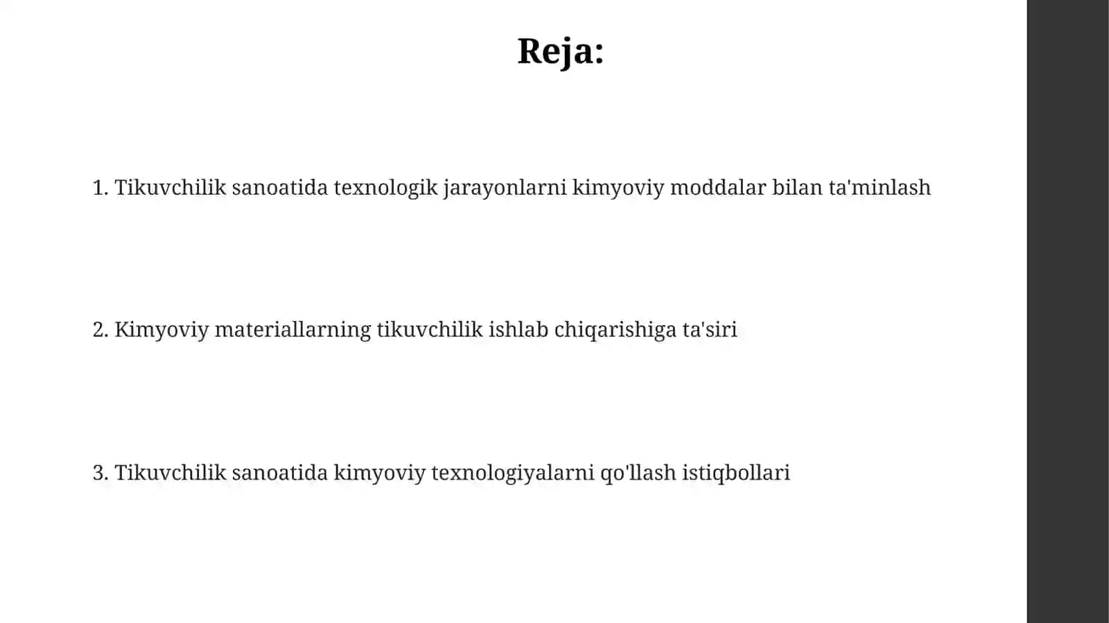 Tikuvchilik sanoatida texnologik jarayonlarni kimyolashtirish 2
