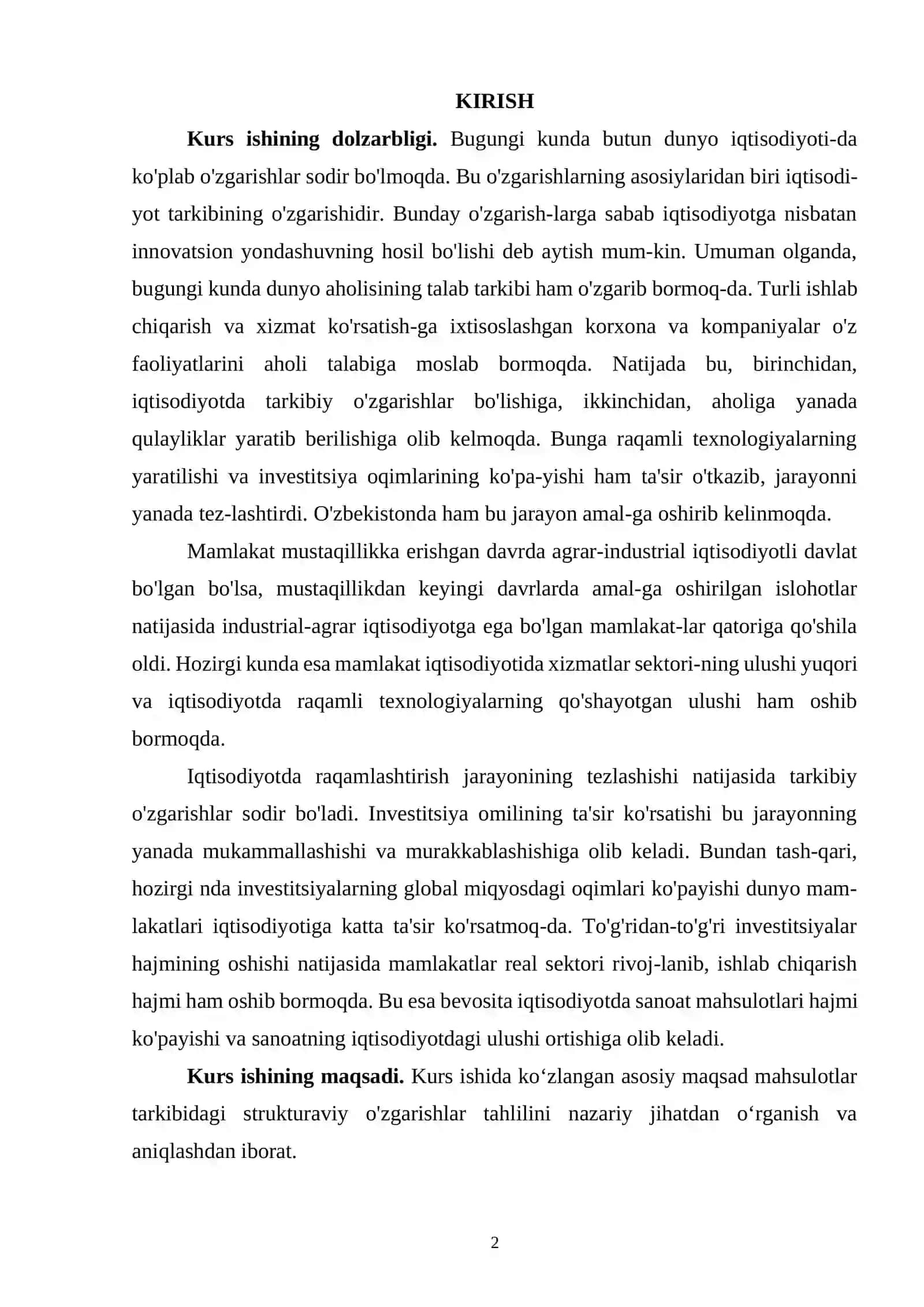 Mansulotlar tarkibidagi strukturaviy o'zgarishlar tahlili 2