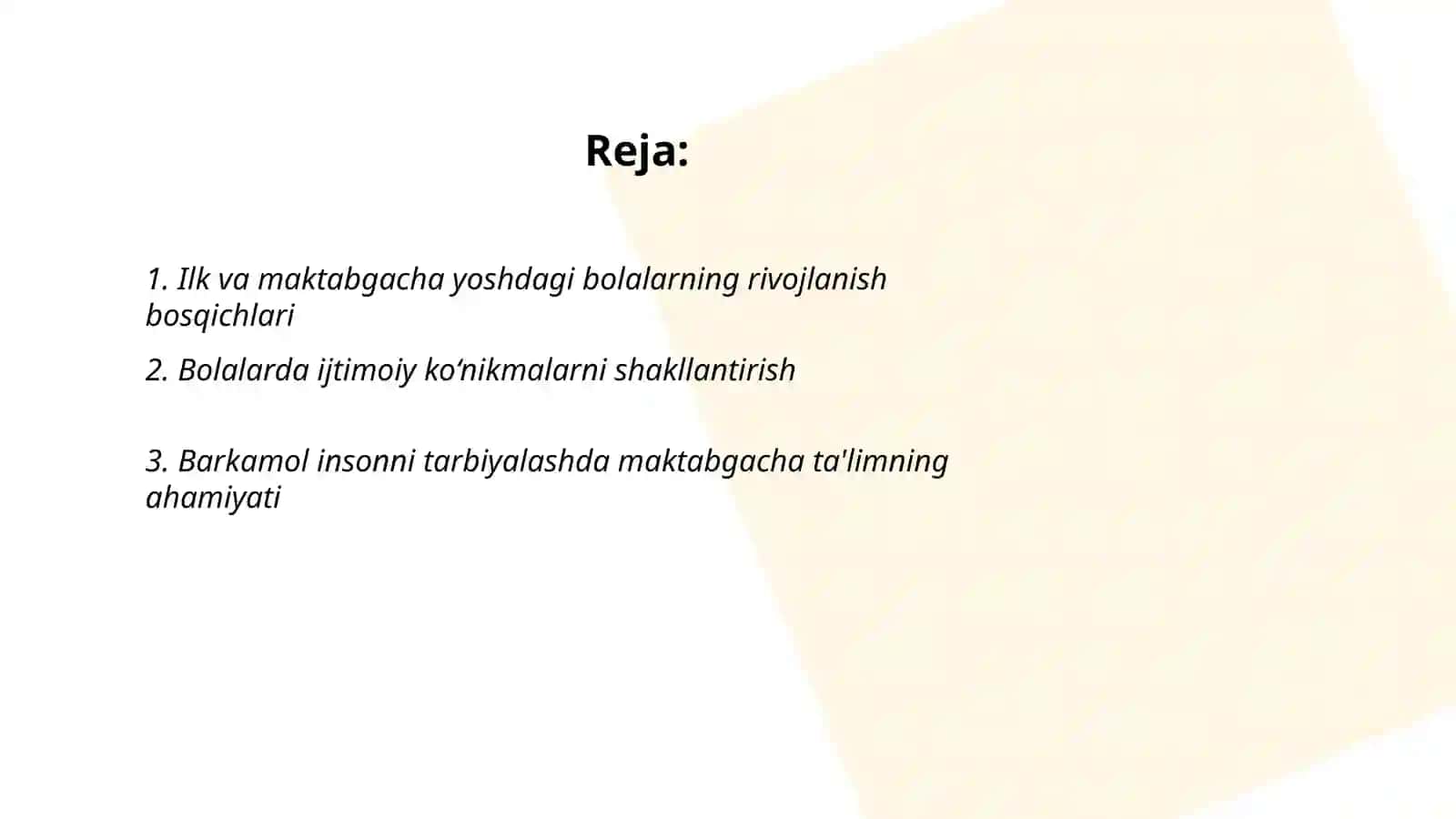 Ilk va maktabgacha yoshdagi bolalar pedagogikasi fanining barkamol insonni tarbiyasidagi o‘rni 2