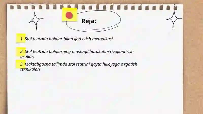 Stol teatirini sahnalashtirish 2