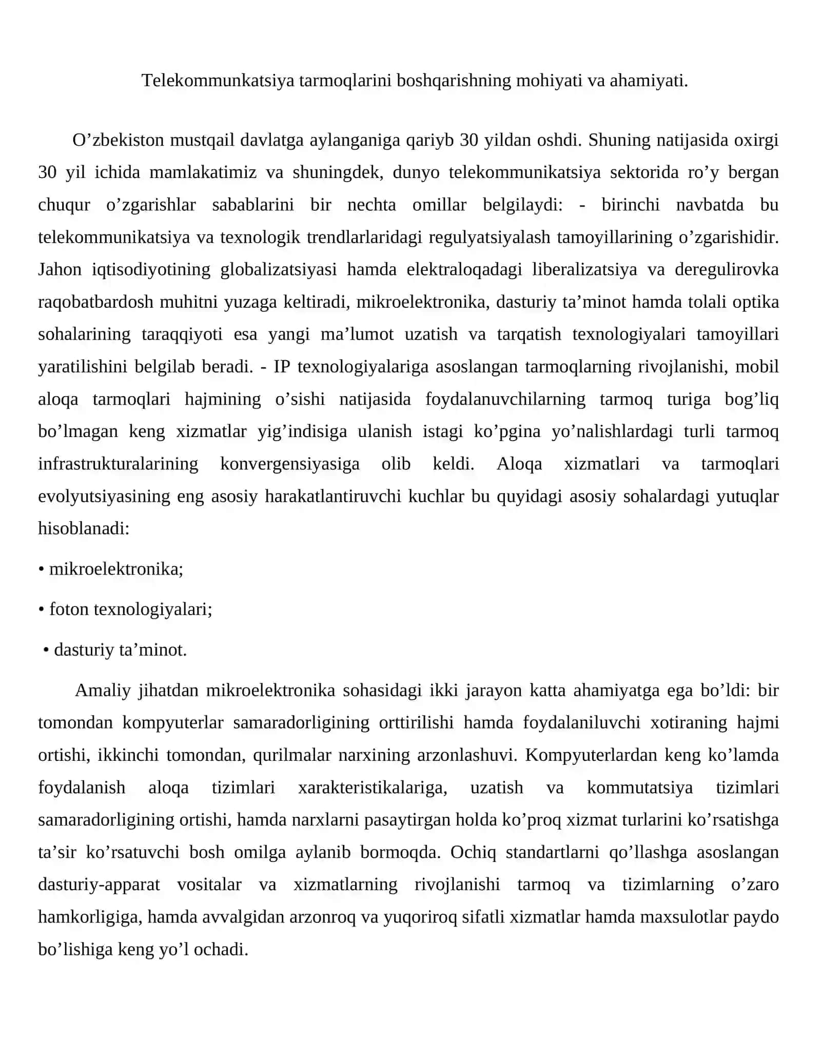 Telekommunikatsiya tarmoqlarini boshqarish protokollarining maqsadi va turlari. 2
