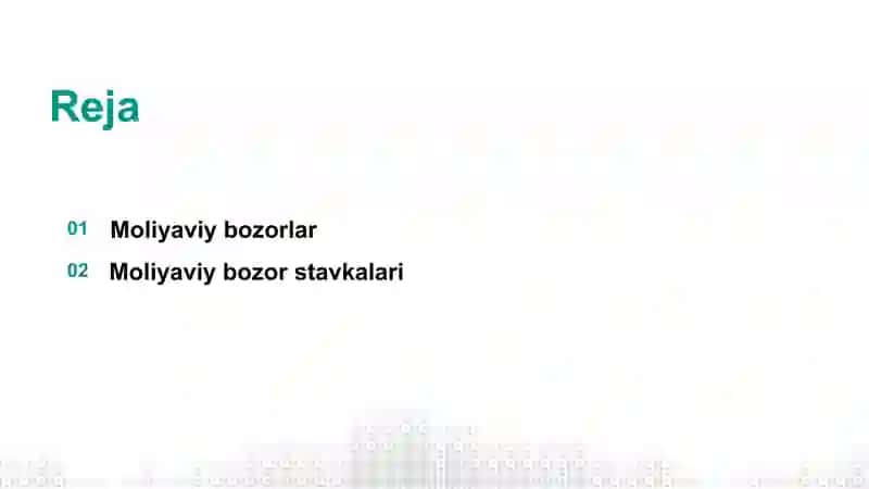 Moliyaviy bozorlar va bozor stavkalari 2