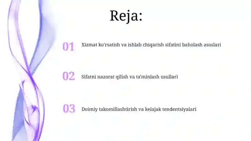 Xizmat ko‘rsatish va ishlab chiqarish sohalarida ish sifatini baholash 2