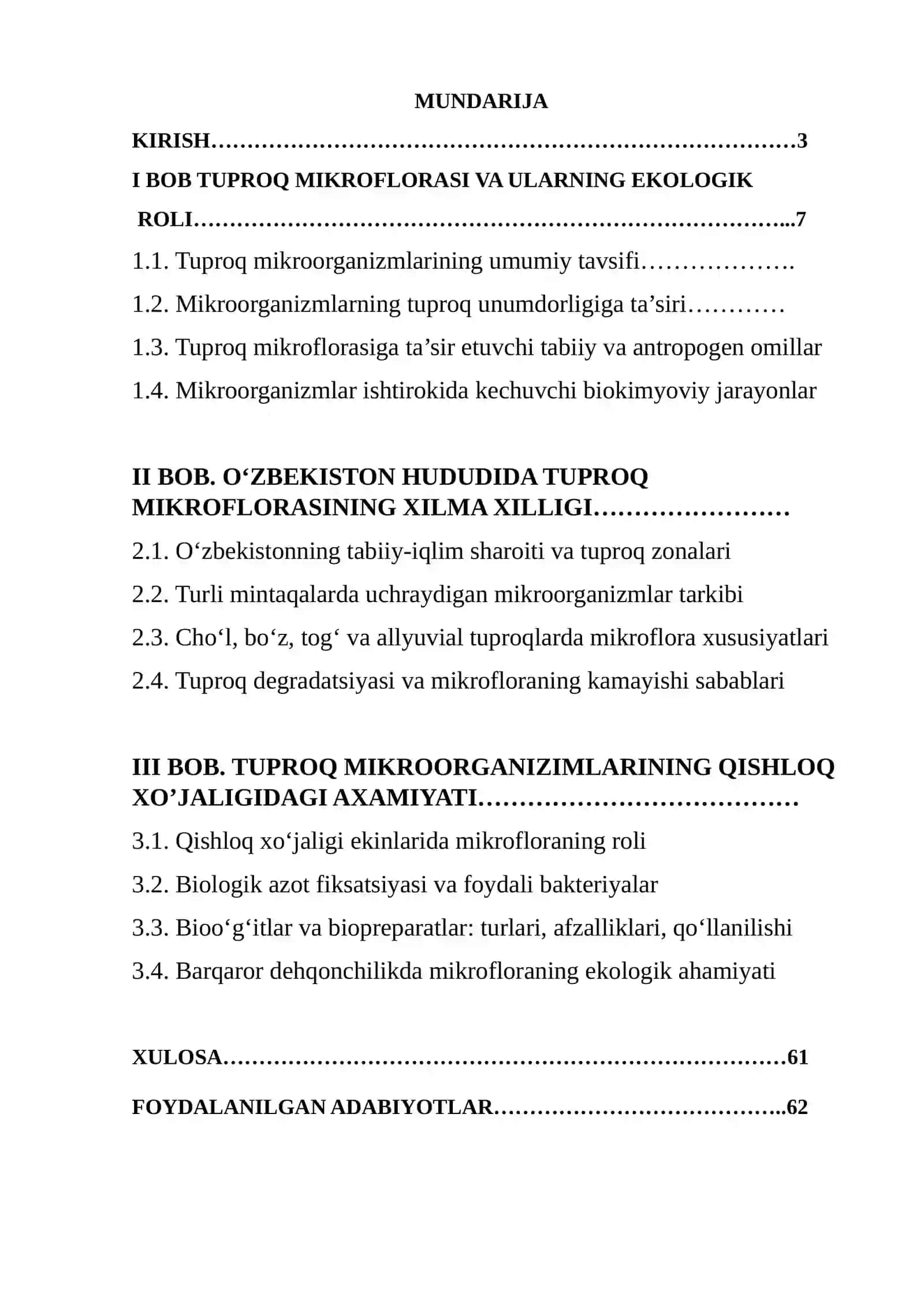 O’ZBEKISTON HUDUDIDA TUPROQ MIKROFLORASINING XILMA XILLIGI VA ULARNING QISHLOQ XO’JALIGIDAGI AXAMIYATI 2