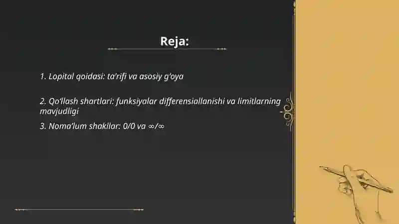 Lopital qoidasi 2
