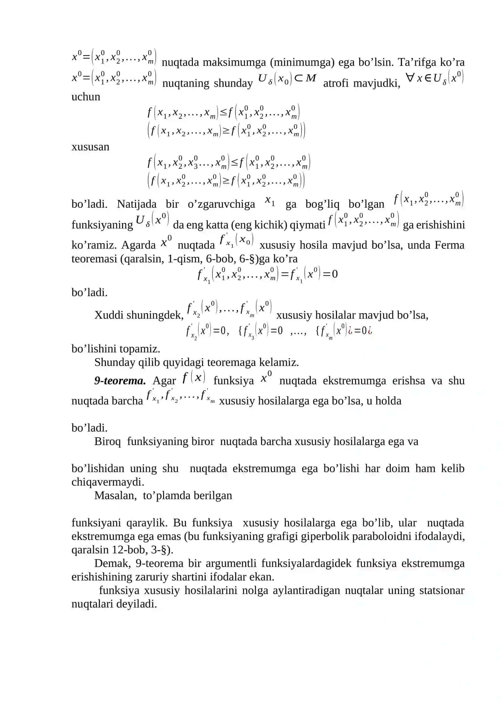 Funksiyaning maksimum va minimum qiymatlari 2