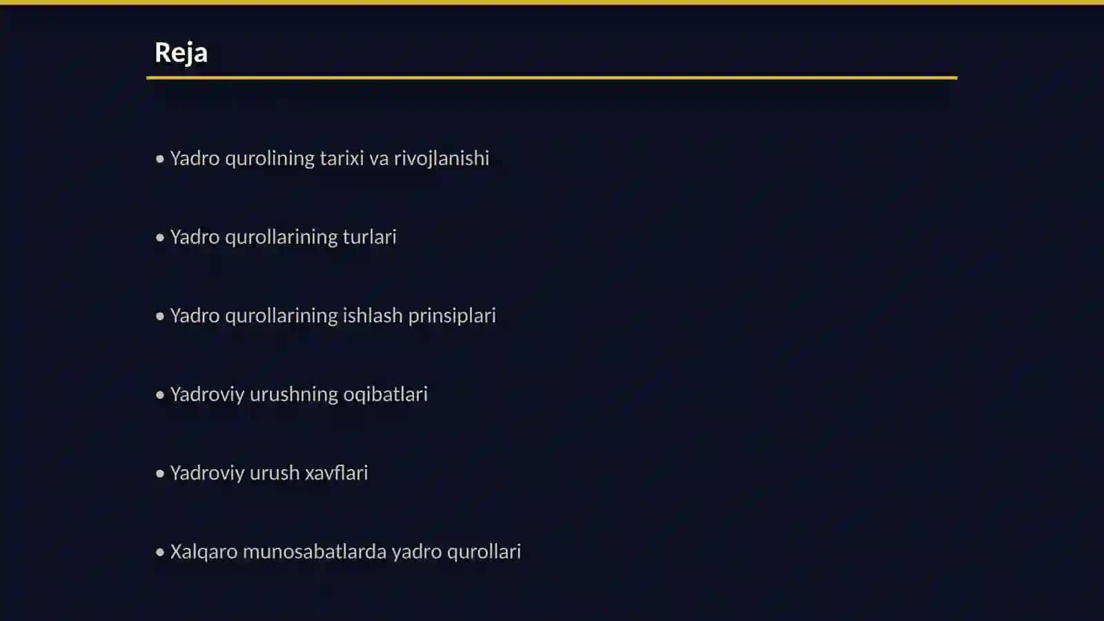 Yadro quroli va yadroviy urush 2