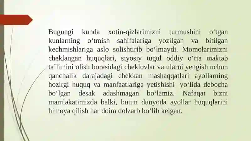 Bugungi kunda ayollar huquqlarini himoya qiluvchi meʼyoriy hujjatlar tavsifi 2
