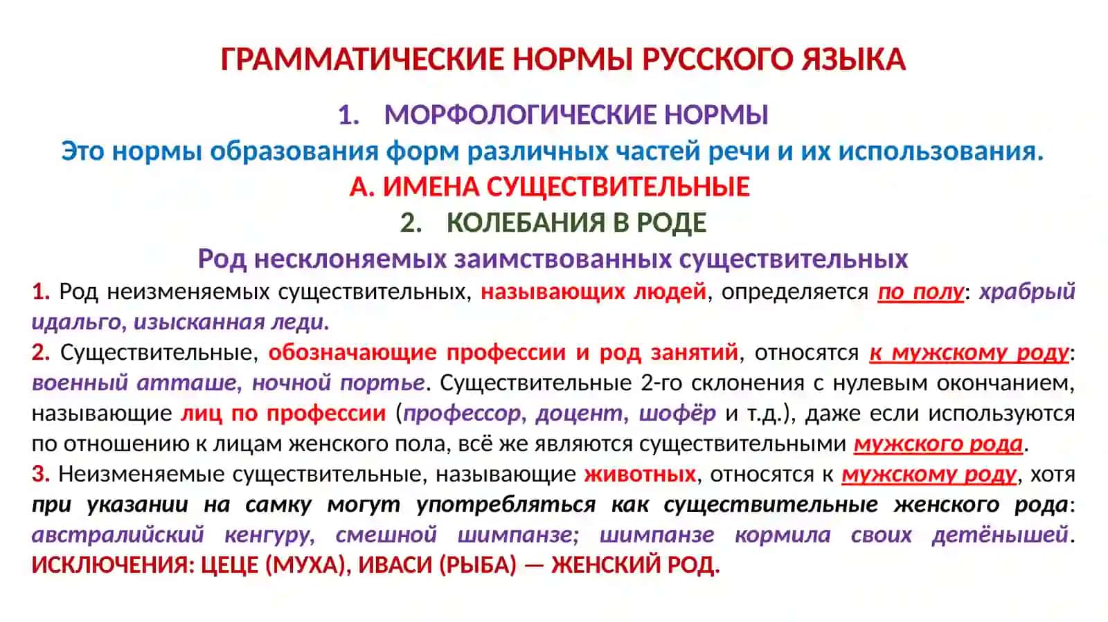 ГРАММАТИЧЕСКИЕ НОРМЫ РУССКОГО ЯЗЫКА 2