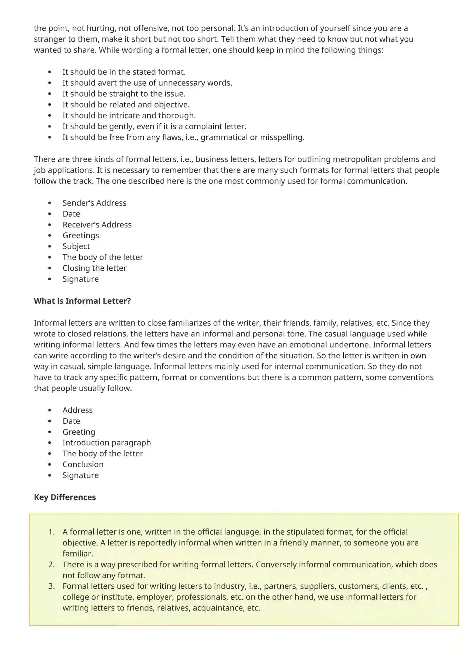 Difference Between Formal Letter and Informal Letter 2