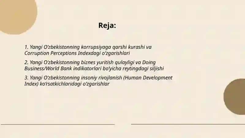 Yangi O‘zbekistonning korrupsiyaga qarshi kurashi va Corruption Perceptions Indexdagi o‘zgarishlari 2