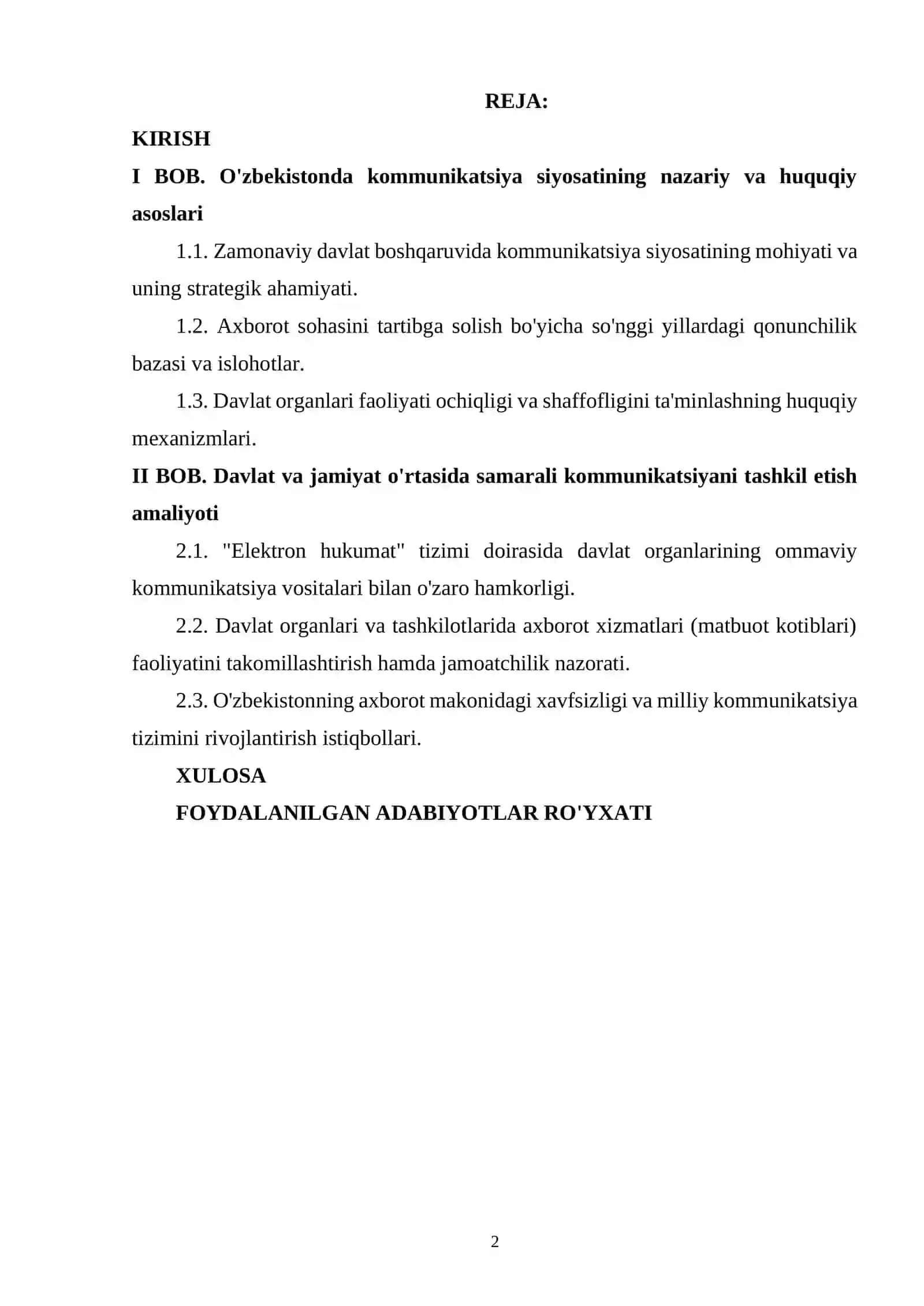 Kommunikatsiya siyosati nazariy va amaliy asoslari || Kommunikatsiya siyosati 2