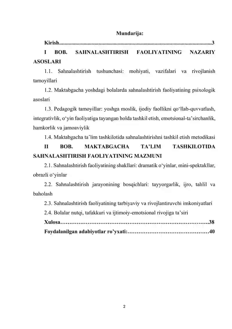 Maktabgacha taʼlim tashkilotida sahnalashtirish faoliyatining mazmun va mohiyati 2