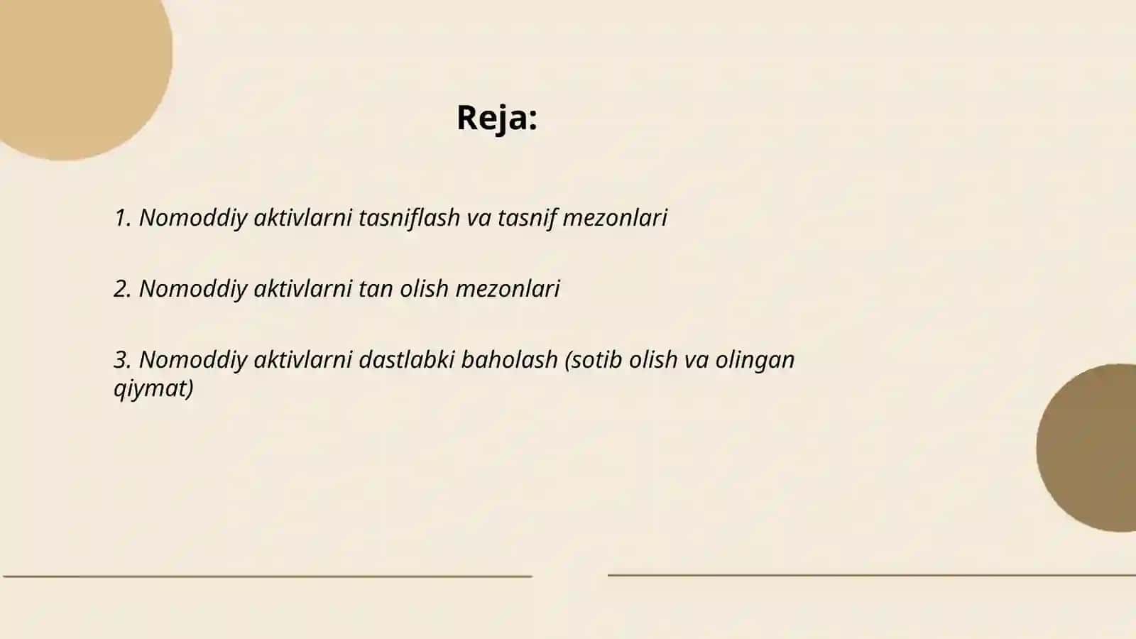 Nomoddiy aktivlarning harakatini hisobga olish 2