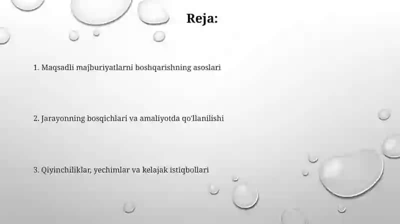Majburiyatlarni maqsadli boshqarishni tahlil qilish 2