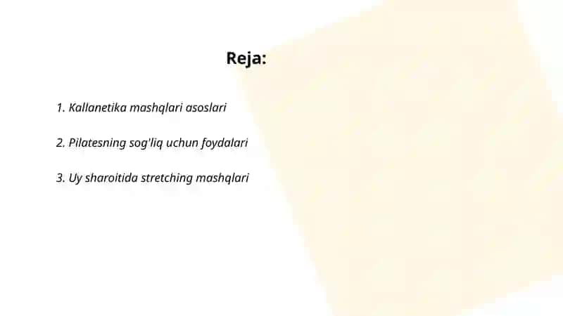Kallanetika mashqlari 2