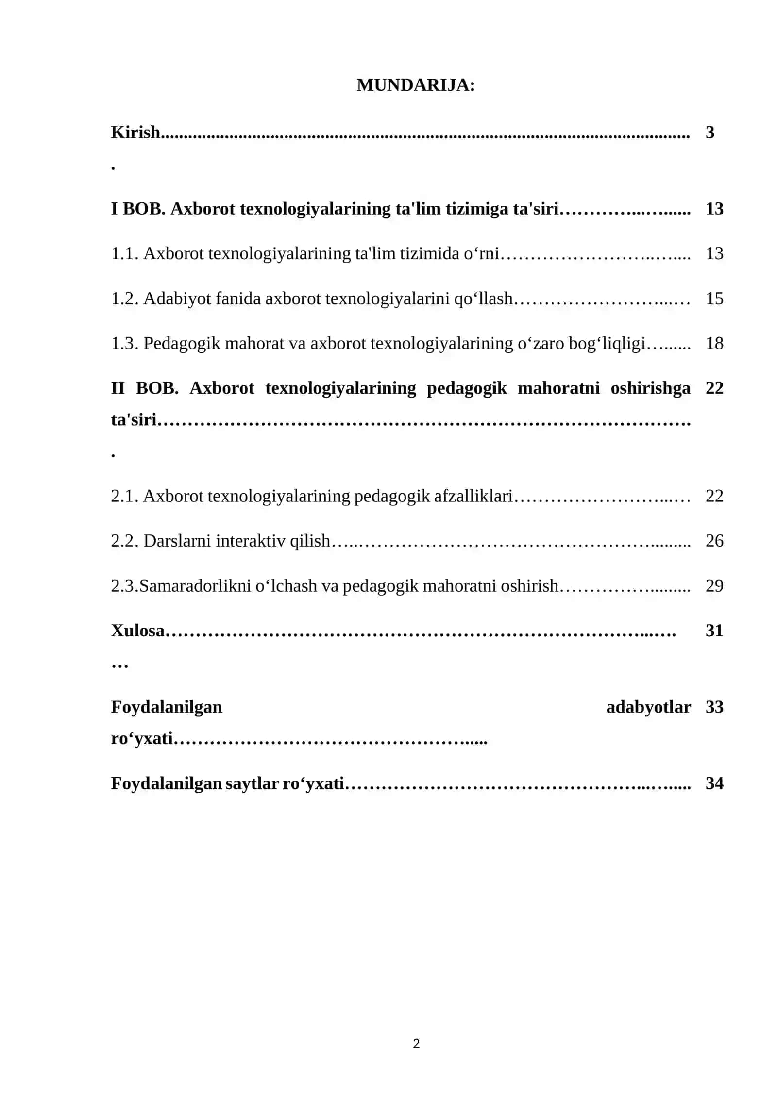 Adabiyot fanini oʻqitishda axborot texnologiyalaridan foydalanish pedagogik mahoratni oshirish omili 2