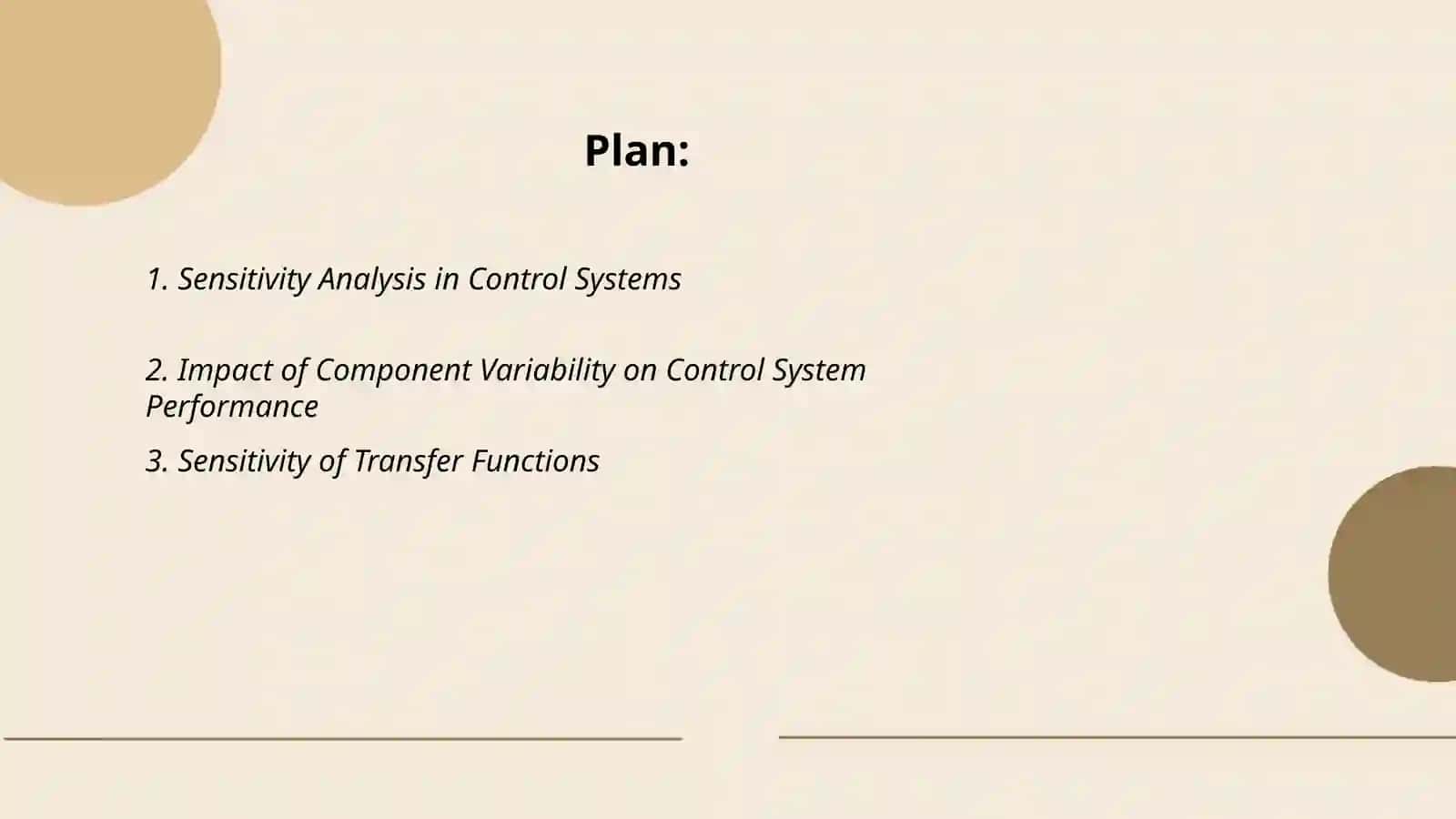 Sensitivity of the Automatic control system 2
