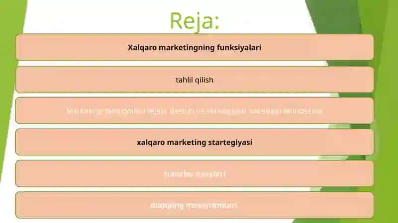 Xalqaro marketingning funksiyalari 2