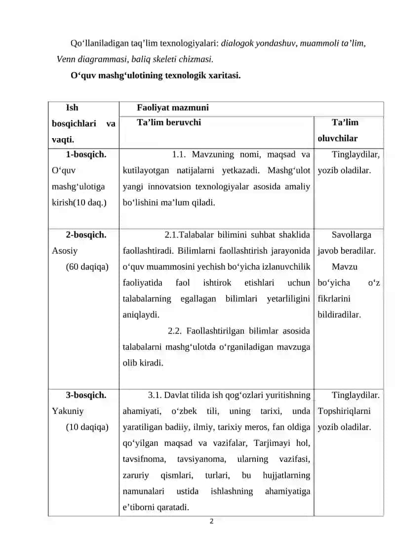 Davlat tilida ish qog‘ozlari yuritish tarjimayi hol tavsifnoma tavsiyanoma 2