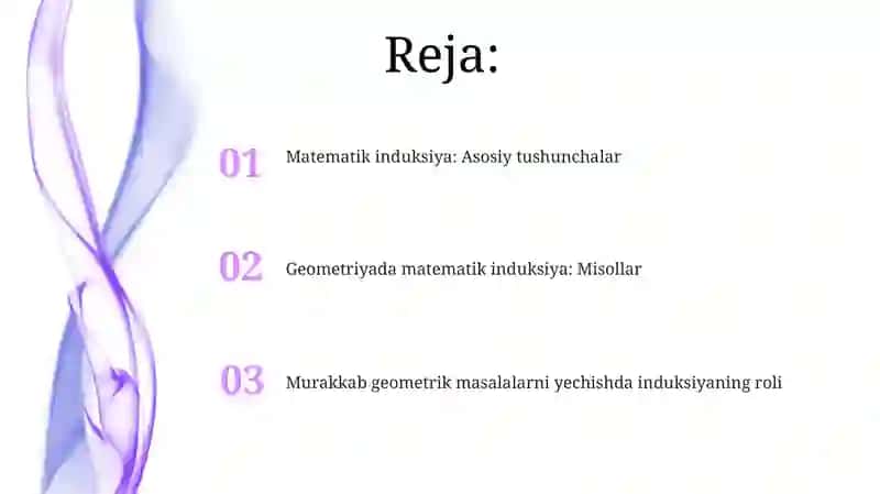 Geometrik isbotlashda matematik induksiyayaning tatbiqlari 2