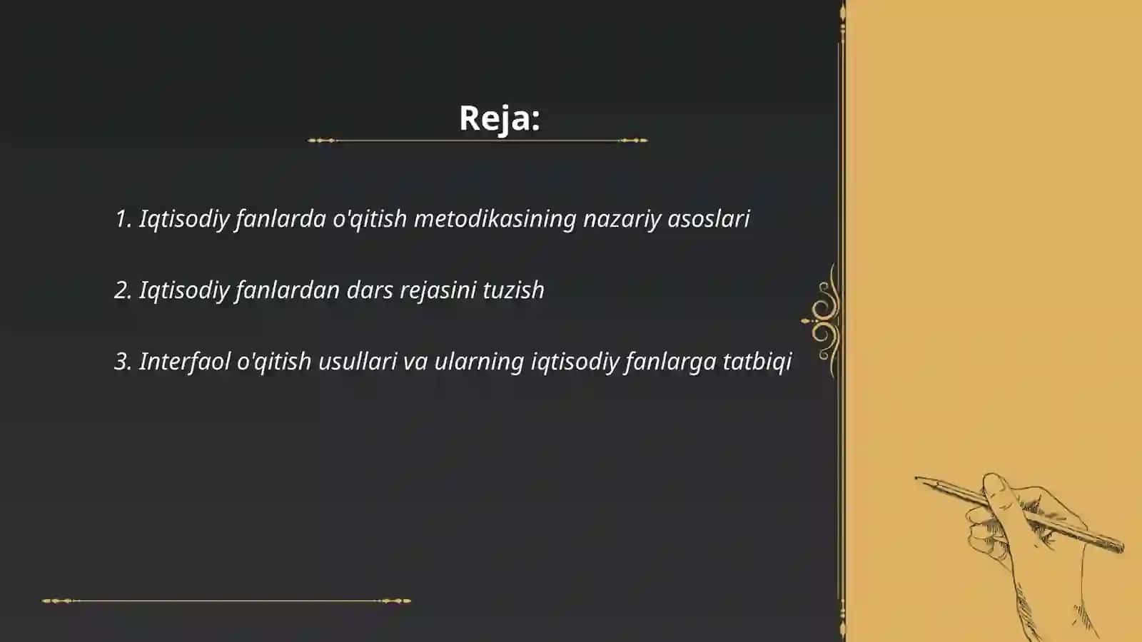 Iqtisodiy fanlarni o'qitish metodikasi tahlili 2
