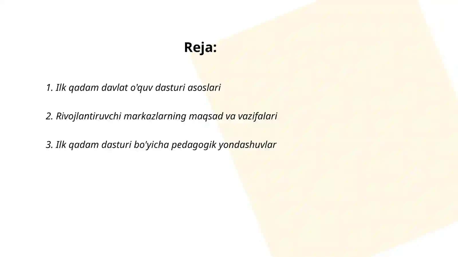 Ilk qadam davlat o'quv dasturi 2