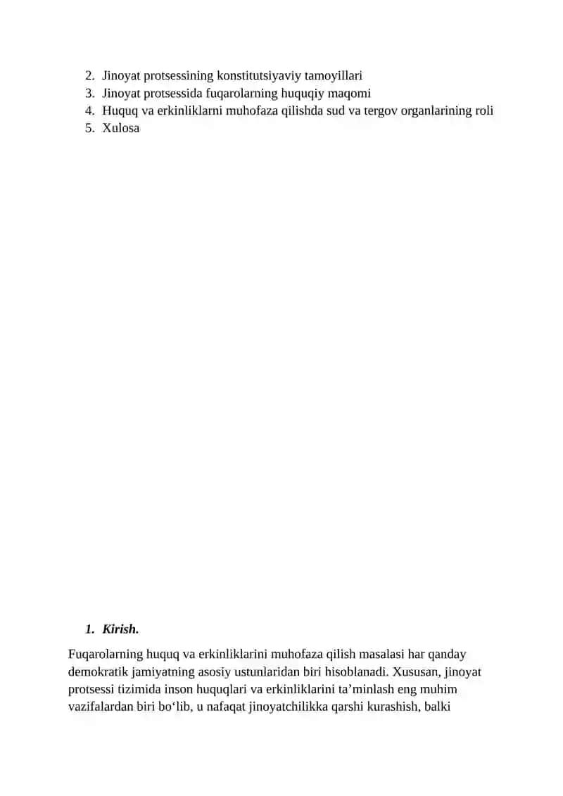 Fuqarolarning huquq va erkinliklarini muhofaza qilish. 2