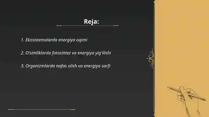 Tabiatda modda va energiyaning almashinuvi hamda turlari 2