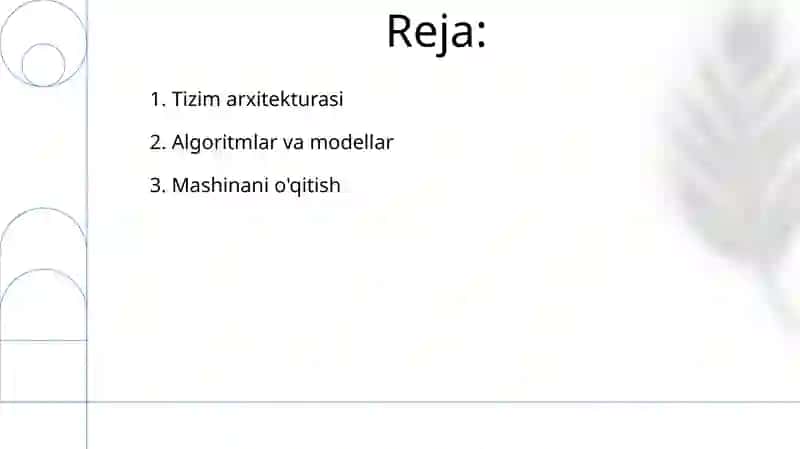 AQILLI MASHINA TIZIMINI ISHLAB CHIQARISH 2