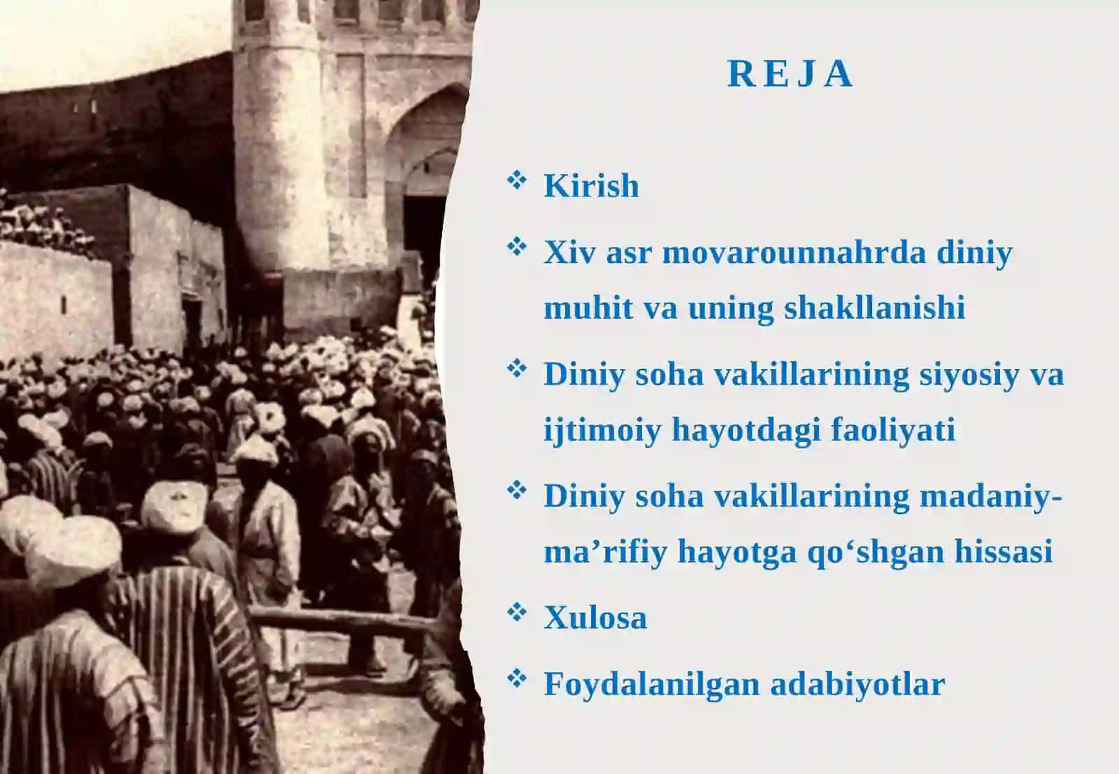 XIV asrning 30–70 yillarida Movarounnahr ijtimoiy hayotida diniy soha vakillarining 2