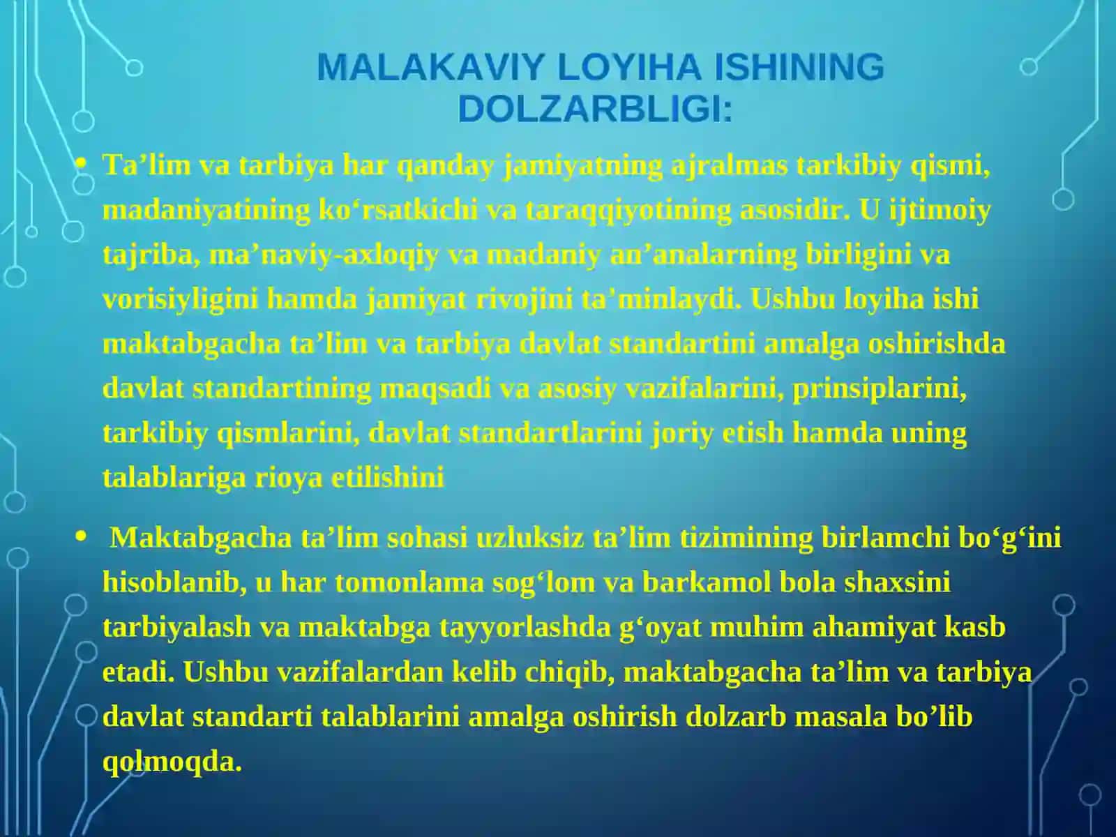 "Maktabgacha ta’lim tashkilotlarida davlat ta’lim standarti amalga joriy etish masalalari" 2