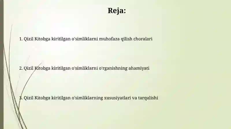 Qizil Kitobga kiritilgan o'simliklarni o'rganish 2