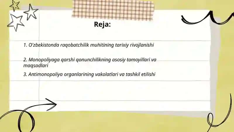 O'zbekistonda raqobatchilik muhitining vujudga kelishi va monopoliyaga qarshi qonunchilik 2