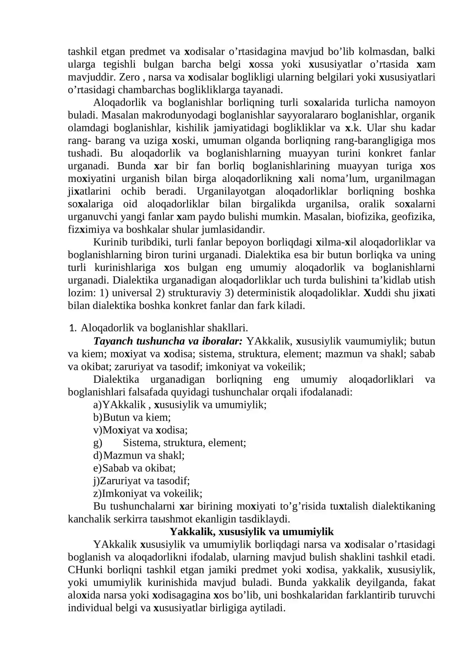Rivojlanish falsafasi. Rivojlanishning umumiy qonun va kategoriyalari 2