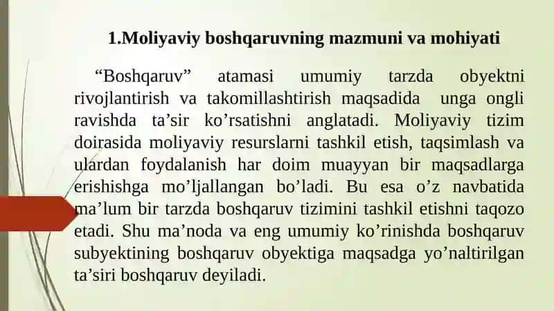 Moliyaviy boshqaruv 2