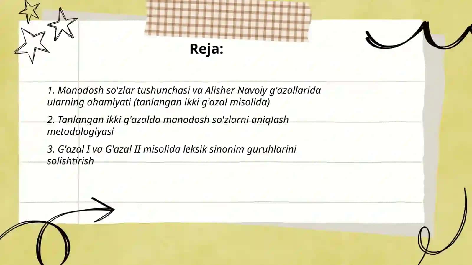 Alisher Navoiy ģazallarida manodosh sõzlar 2