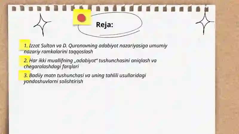 Izzat Sultoning"Adabiyot nazariyasi" va D. Quronovning "Adabiyot nazariyasi asoslari" 2