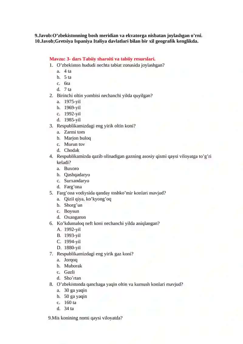 8-sinf GEOGRAFIYA 2
