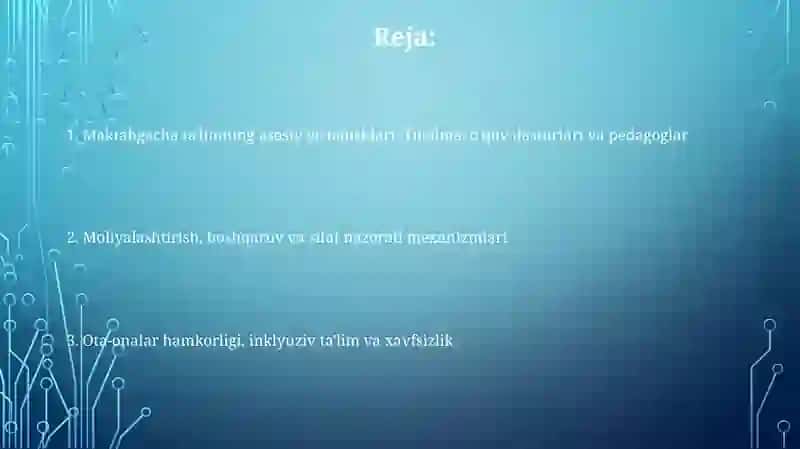 Xorijiy mamlakatlarda maktabgacha taʼlim boshqaruvining muhim jihatlari 2