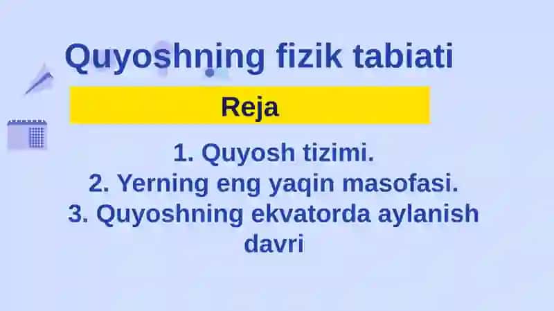 Fizika astronomiya yònalishi talabasi Sevinchning astronomiya fanidantayyorlagan taqdimoti 2