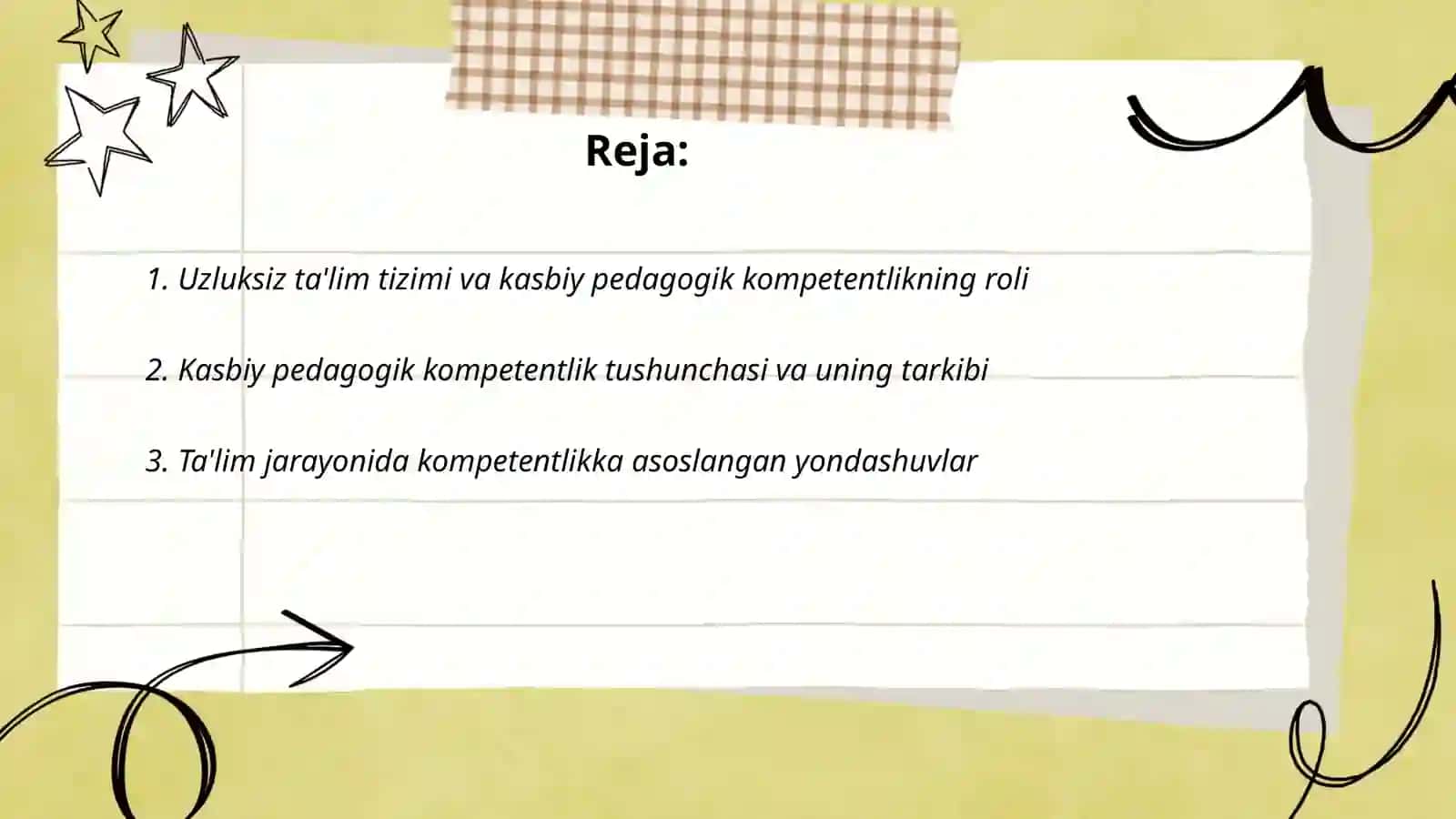 Uzluksiz ta'lim tizimida kasbiy pedagogik kompetentlikni shakllantirish Malikova Dilinur 2