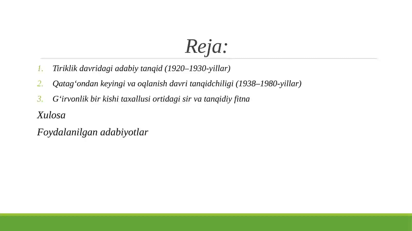 ABDULLA QODIRIY IJODIGA TANQIDCHILIKNING MUNOSABATI. 2