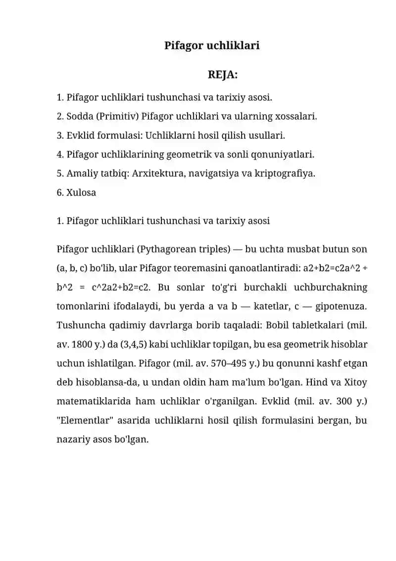 Pifagor uchliklari 2