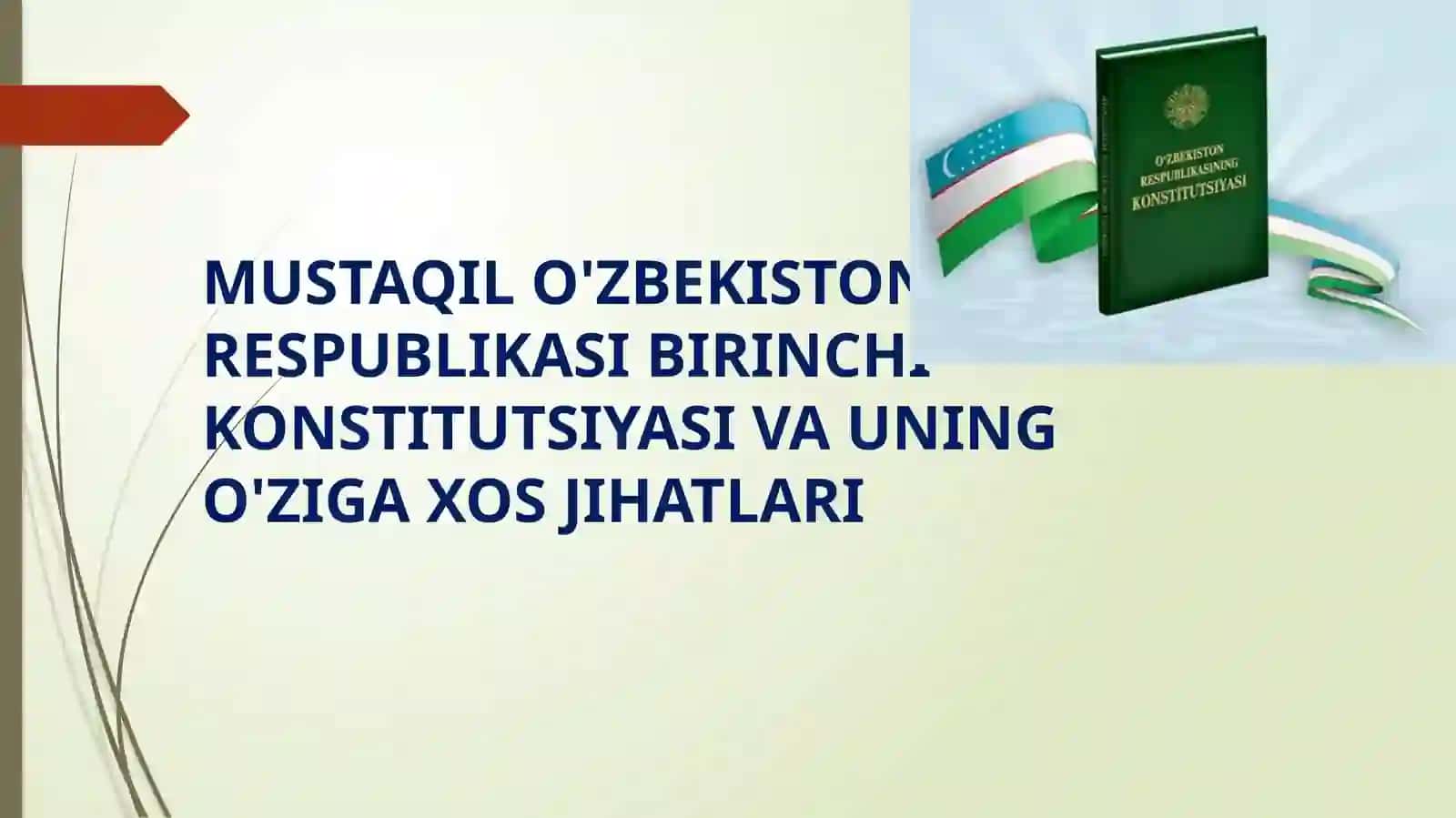 MUSTAQIL O'ZBEKISTON RESPUBLIKASI BIRINCHI KONSTITUTSIYASI VA UNING O'ZIGA XOS JIHATLARI 2