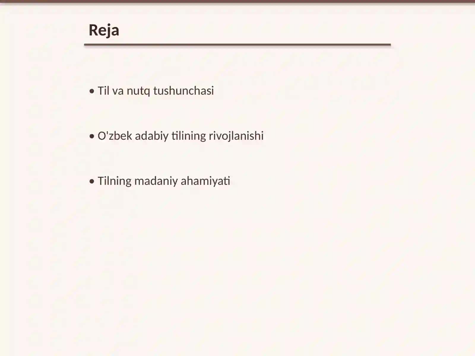 Til va nutq mavzusi Hozirgi oʻzbek adabiy tili fanidan 2