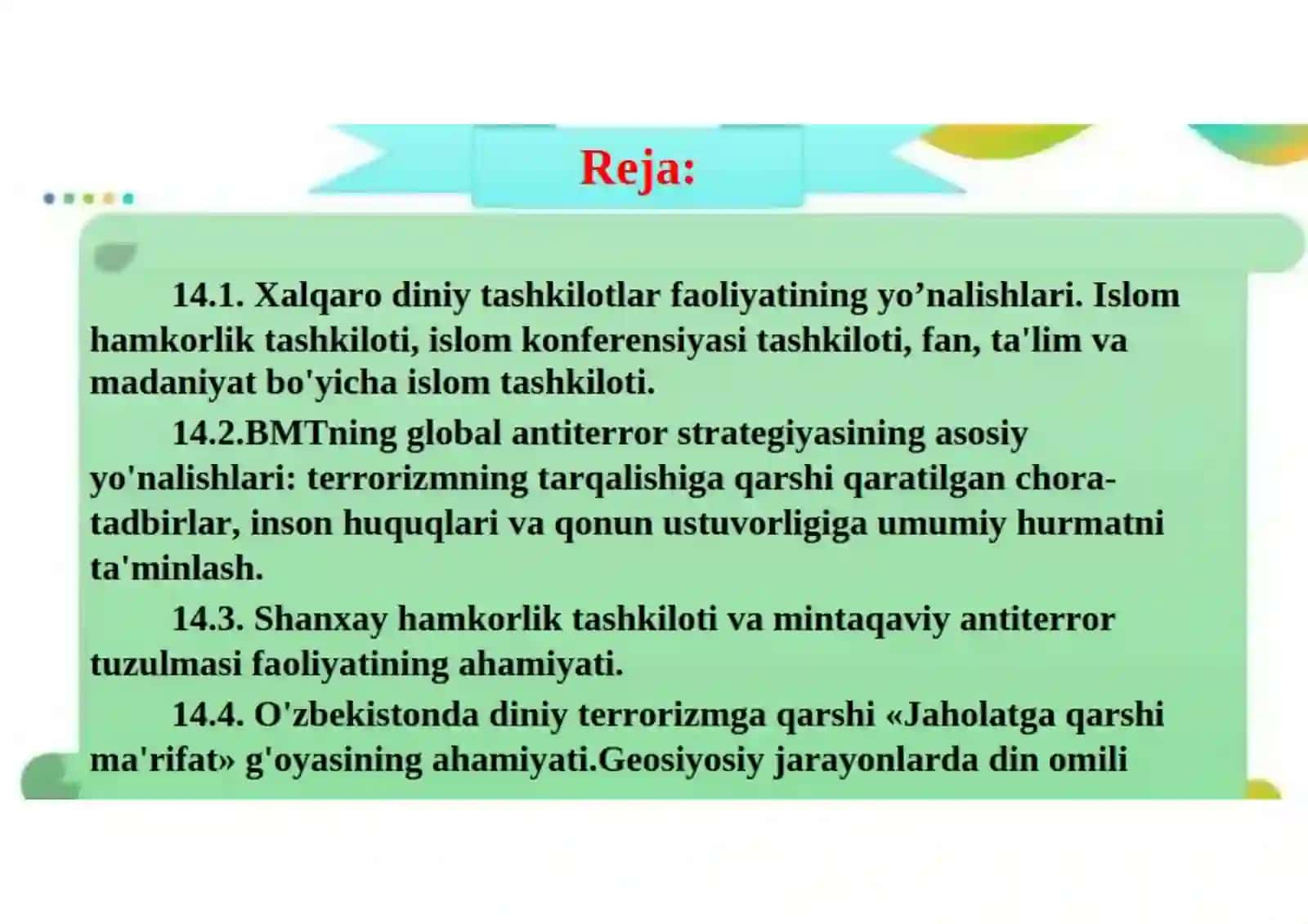 XALQARO DINIY TASHKILOTLAR FAOLIYATINING TARIXI VA ULARNING BARQAROR RIVIJLANISH MAQSADLARIGA ERISHISHDAGI AHAMIYATI. 2