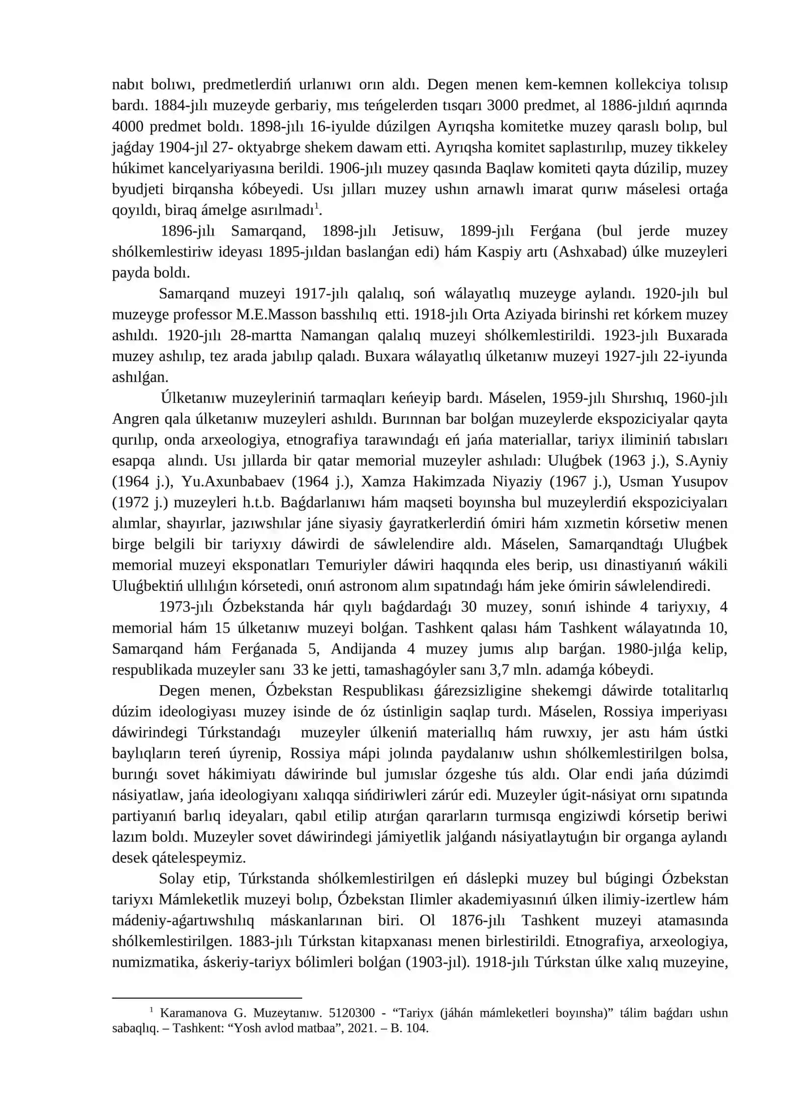 ÚLKE TARIYXÍN ÚYRENIWDE MUZEYLERDIŃ ORNÍ 2