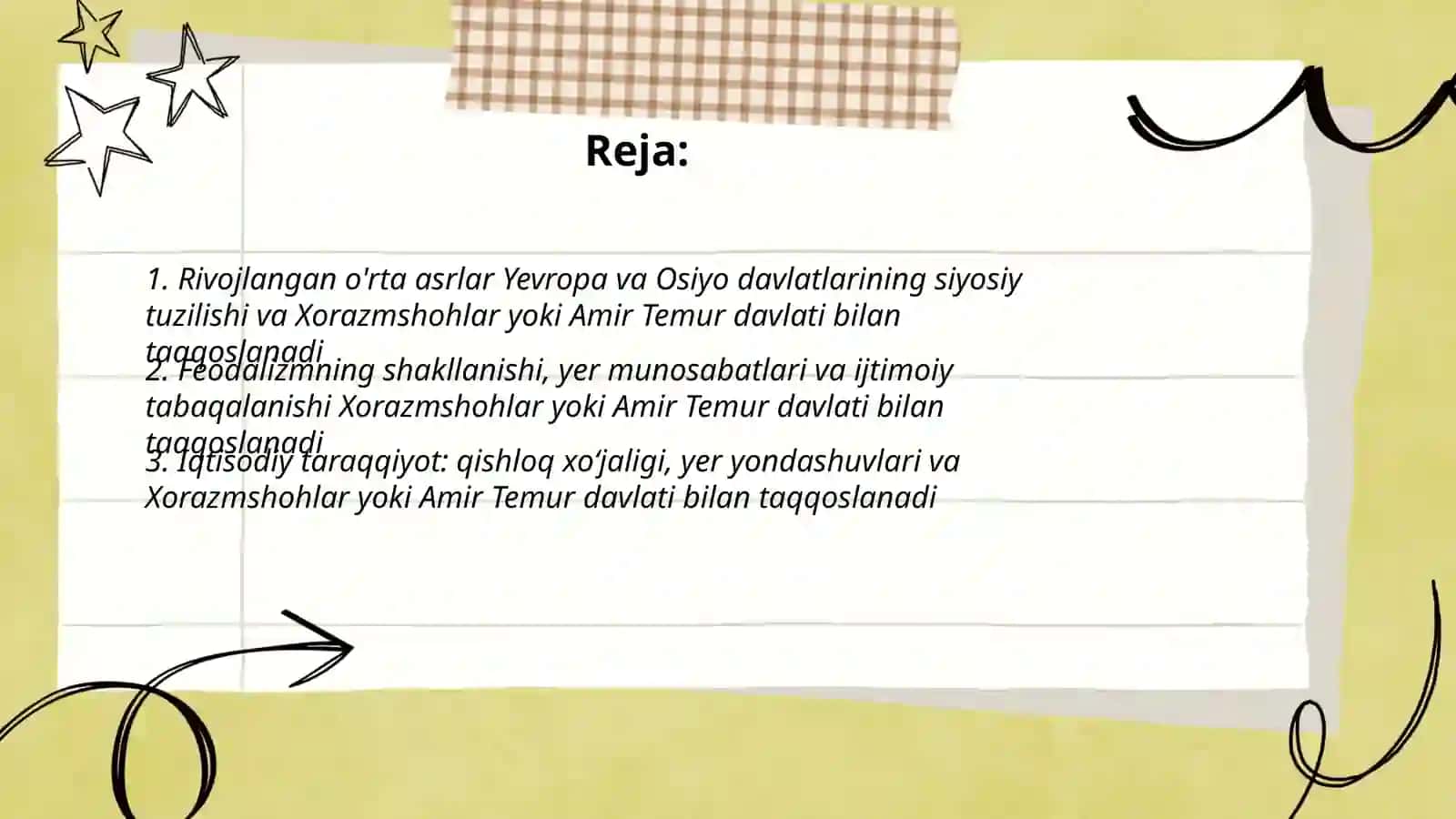 Rivojlangan Õrta asrlar davlatlari taraqqiyoti va tanazzul sabablari 2